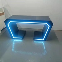 Table de diffusion avec éclairage LED et plateforme, design moderne, personnalisable, pour présentateur de télévision, mobilier de studio TV