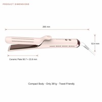 Sisir Panas 2 in 1 Pelurus & Pengeriting Rambut Keramik Ion Negatif Pemanas PTC 5 Pengaturan Suhu 100-240V Penata Rambut Salon