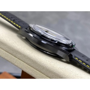 Meilleure version BLS 44 mm, cadran squelette noir de 15 mm d'épaisseur, aiguilles jaunes, bracelet en cuir noir A3869 - Product Image 4