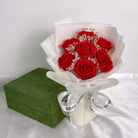 Bouquet de roses artificielles faites à la main, mini savons en forme de roses, arrangement luxueux, cadeaux pour la Saint-Valentin, la remise des diplômes, la fête des pères
