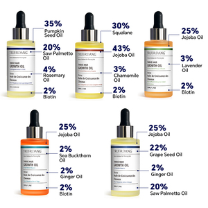 Tratamiento Personalizado Anticaída del Cabello, Aceite para el Crecimiento del Cabello, Aceite Natural de Biotina y Vitamina E para el Crecimiento del Cabello de Marca Privada - Product Image 1