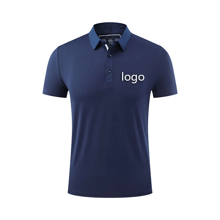 Camiseta de polo de golfe para homens, camiseta de 100% poliéster com secagem rápida e personalizada