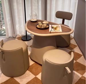 โต๊ะกาแฟระเบียง 2026 สไตล์ครีมใหม่ โต๊ะน้ำชาขนาดเล็กสำหรับบ้าน ดีไซน์ทันสมัยเรียบง่าย - Product Image 5