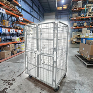 รถเข็นคัดแยกแบบด่วนพิเศษสี่ประตูเล็กๆสำหรับเก็บสินค้าแร็คหลายชั้นกรงอีคอมเมิร์ซรถเข็นโลจิสติกเหล็ก - Product Image 4