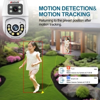 Anxinshi Caméra à ampoule Wifi sans fil à double objectif 4MP 4X ZOOM Caméra audio bidirectionnelle avec suivi de mouvement Caméra de sécurité PTZ
