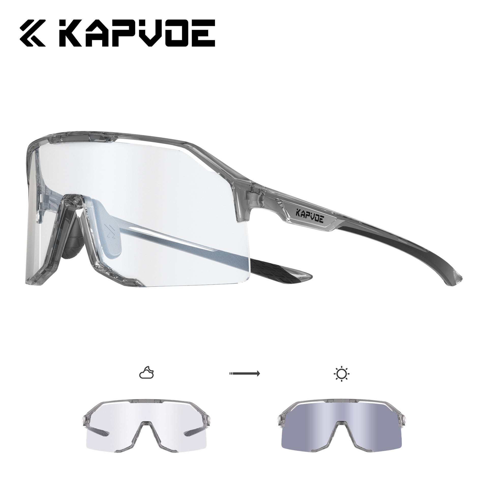 Transparent gray frame-transparent to silver-day and night use