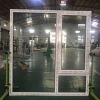 Fenêtre à battant française en PVC, prix usine Chine, avec verre trempé, persiennes en fibre de verre, auvent pour maison et villas