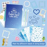 Kit de álbum de recortes para principiantes niños y niñas, conjunto de suministros para diario, planificador de papel, cuaderno y diario, conjunto de regalo para estudiantes, juego para tomar notas