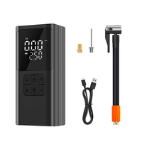 Portable 12V Tire Air Pump with USB Charging Power Bank Function Digital Display for Quick Car Bike Inflation Emergency Light
