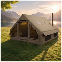 Tente de camping familiale gonflable portable imperméable en tissu Oxford 600D épaissi pour plusieurs personnes, 12 m²