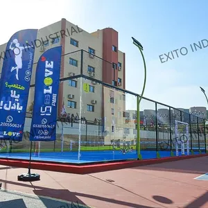 EXITO 2022 100*100mm özel yeni tasarım sıcak satış panoramik Canchas De Padel tenis kortu
