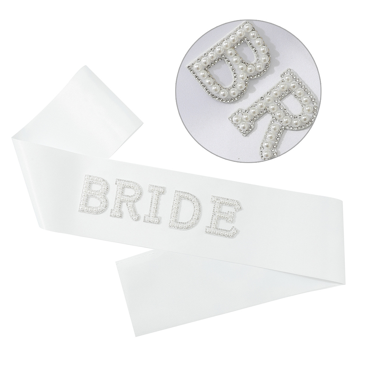 Bride pearl-white diamond shoulder strap