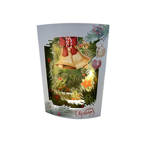 Scultura di Carta Personalizzata a Tema Natalizio, Biglietto d'<span class=keywords><strong>Auguri</strong></span> Pop-up con Luci e Musica, Decorazione per la Casa - Product Image 1