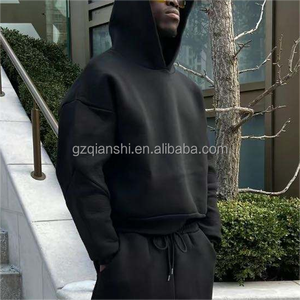 Hoodie de luxe surdimensionné en molleton épais 500 g/m² de haute qualité, coupe courte et ample, pour fabricants d'articles essentiels - Product Image 4