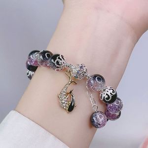 High Quality Stone Bead <b>Bracelet</b> for Women Gradient Smudged Glass Beads <b>Beaded</b> <b>Bracelet</b> Micro-inlaid Love Pendant <b>Bracelet</b> - Product Image 6