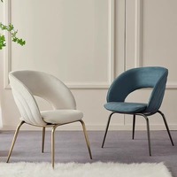 Chaise de Salle à Manger Latérale Rembourrée en Velours avec Piétement Métallique Haosi, Mobilier pour Salle à Manger et Salon