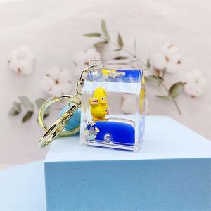 Custom Acrylic Milk Tea Bottle Liquid <b>Floating</b> Keychain <b>Bubble</b> Boba Yellow Duck Animal KeyChains - Product Image 2