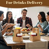 Supports de tasses jetables personnalisés en pulpe, pliables, pour emporter, plateaux durables, porte-gobelets en papier pour livraison de café