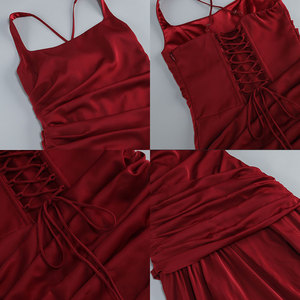 2026 Spring Summer Women's Sleeveless Maxi Dress Elegant Solid Color Halter Neck Formal Gown Waist Tie <strong>Flared</strong> <strong>Skirt</strong> - Product Image 5