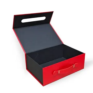 Chengruo OEM Paleta Personalizada Emballage Papel kraft katlanabilir manyetik kapatma kağit kutu hediye ambalaj ile şerit