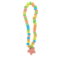 Collier long perlé coloré pour filles, accessoire de fête, bijoux comestibles en forme de bonbons