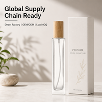 Flacon en verre cosmétique de haute qualité de 100 ml pour parfum avec impression sérigraphique, finition mate, design élancé, vaporisateur