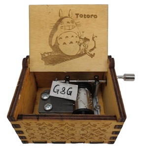 Factory Wooden Mini Totoro Hand Crank Music Box Caja Musical