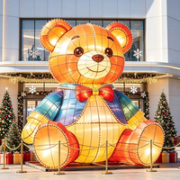 Ours géant lumineux de Noël de 5 mètres pour quartiers commerciaux, étanche, sculpture lumineuse pour projets de Noël et lanternes de festival