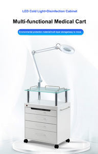 Hete Verkoop Multifunctionele Medische Trolley Gemakkelijk Te Verplaatsen Met Led Koud Licht + Desinfectiekast - Product Image 2