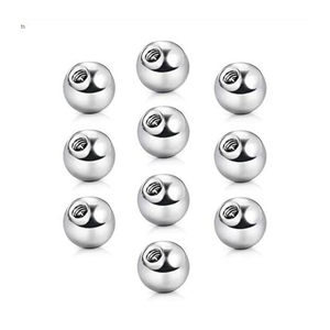 Bolas de acero quirúrgicas de 16g y 14g, bolas de repuesto con rosca externa, Industrial, para Mancuernas, lengua, pezón, vientre, botón, Pier, venta al por mayor - Product Image 1