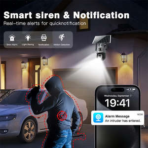 Caméra PTZ multi-bandes 4G avec prise en charge des cartes SIM B1 B3 B5 B8 B38 B39 B40 B4, audio bidirectionnel, détection de mouvement, visualisation à distance, IP66, alimentée par énergie solaire - Product Image 2