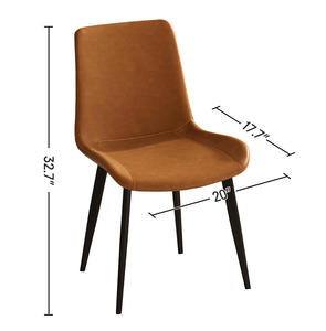 Chaises de salle à manger modernes et confortables en cuir et tissu pour un ensemble de salle à manger de luxe pour la maison, l'hôtel et l'appartement - Product Image 3