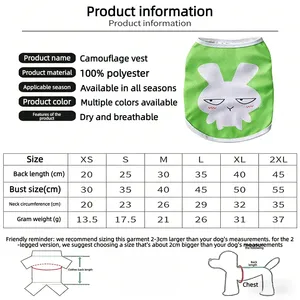 Vêtements en coton pour animaux de compagnie (chiens, chats, chiots, chatons) style dessin animé, Printemps Été Automne 2026 : Gilets, Manteaux, Vestes, Chemises, Robes, Costumes - Product Image 4