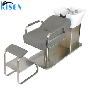 Barber Shop Equipment Hairdresser Salon Furniture Backwash Unit Station Bowl Modern Hair Washing <b>Bed</b> Shampoo Chairs - Product Image 5