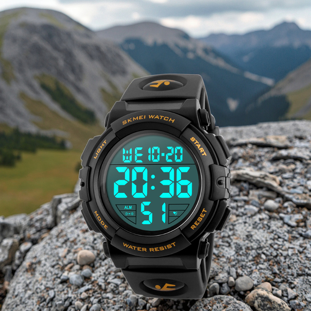 Skmei/Time Beauty Men's Sport Watch 3BAR Water Resistant Digital Display 50mm Dial Diameter Plastic Band Alarm Outdoor Use