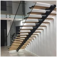 CBMMart Villa neuve moderne poutre centrale escalier en bois massif de chêne et hêtre avec bande LED à vendre