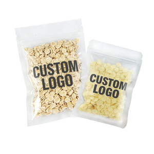 Custom Logo Clear and Matte Frosted Plastic Resealable Lay Flat Pouch 3 Side Seal Food Packaging Transparent Bag With Zipper
