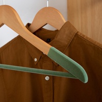 YIKAI Nouveaux cintres en bois floqués en velours robustes pour vêtements