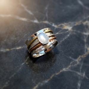 Bague en argent sterling 925 faite à la main avec pierre de lune naturelle de haute qualité certifiée IGI, prix d'usine de gros - Product Image 1