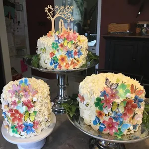 Décorations de gâteau de fleurs en papier comestible Feuilles comestibles Décoration de <span class=keywords><strong>cupcake</strong></span> de gâteau pour la fête d'anniversaire sur le thème de la <span class=keywords><strong>jungle</strong></span> Safari - Product Image 4