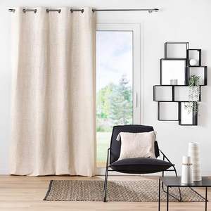 Cortina de Polialgodón Estampada Blanca PANDORE con Ojales 140X280CM - Product Image 1