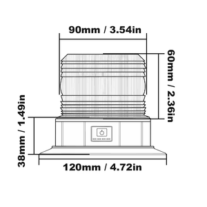 מנורת סירנת משואה חירום ניידת אלחוטית נטענת מהבהבת מסתובבת אזהרה led לרכבי הנדסה עם מגנטי - Product Image 5