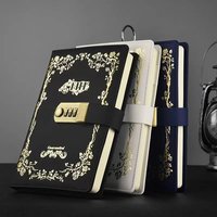 Carnet de notes vintage en cuir PU A5 avec feuille d'or rose, cadenas à combinaison à 3 chiffres, journal verrouillable privé, logo personnalisé