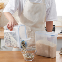 Réservoir de stockage de céréales transfrontalier Seau de riz étanche à l'humidité et aux insectes Boîte de stockage des aliments PP Plastique Réservoir scellé transparent