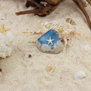 Venta caliente imán de nevera decoración de conchas marinas espécimen cangrejo estrella de mar playa recuerdo resina modelo decoración del hogar sensación de mar - Product Image 4