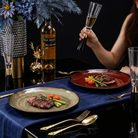 Assiette en céramique pour légumes, usage domestique, restaurant, vaisselle en céramique, assiette plate irrégulière peu profonde pour le petit-déjeuner, les fruits et le poisson