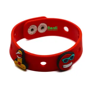 Hot sale custom soft silicone wristband diy kids' pvc rubber bracelet for promotion