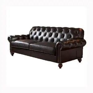 China supplier chesterfield upholstered pu leather couch sofa living room 3 seats leather sofas American style sofa