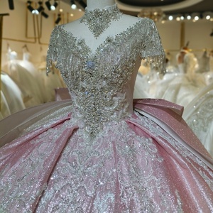 Robe de Quinceañera rose Lsml038, perles, Vestidos De 15 Anos, paillettes, robes <span class=keywords><strong>Instagram</strong></span>, appliques <span class=keywords><strong>en</strong></span> dentelle, robe de princesse Jancember - Product Image 6