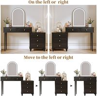 Coiffeuse de chambre moderne en gros avec miroir LED, couleur personnalisable, avec tiroirs et armoire de rangement
